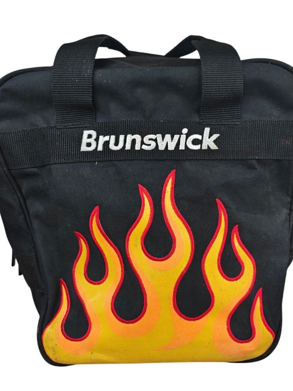 Brunswick Spark Flames 1 Bowling Ball Bag Black Nylon Flames Single Ball
